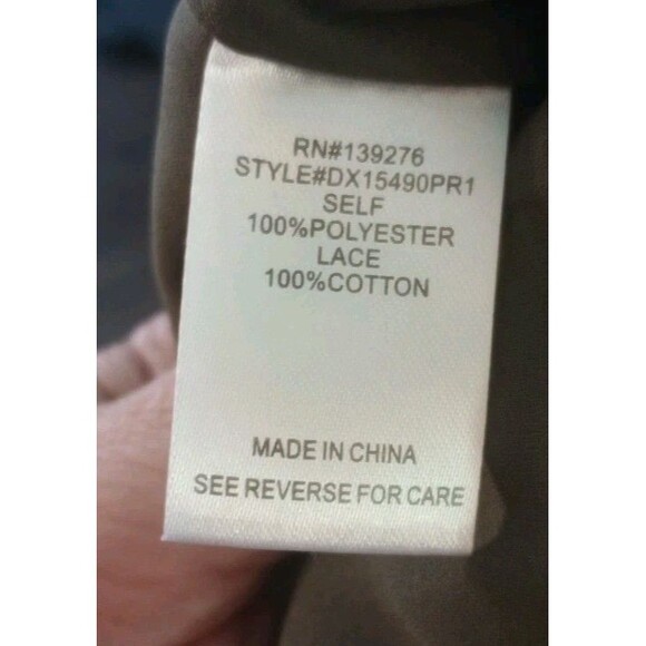 Daniel Rainn Estefany Lace Detail Split Neck Blouse Olive Green Size 3X - Picture 4 of 5